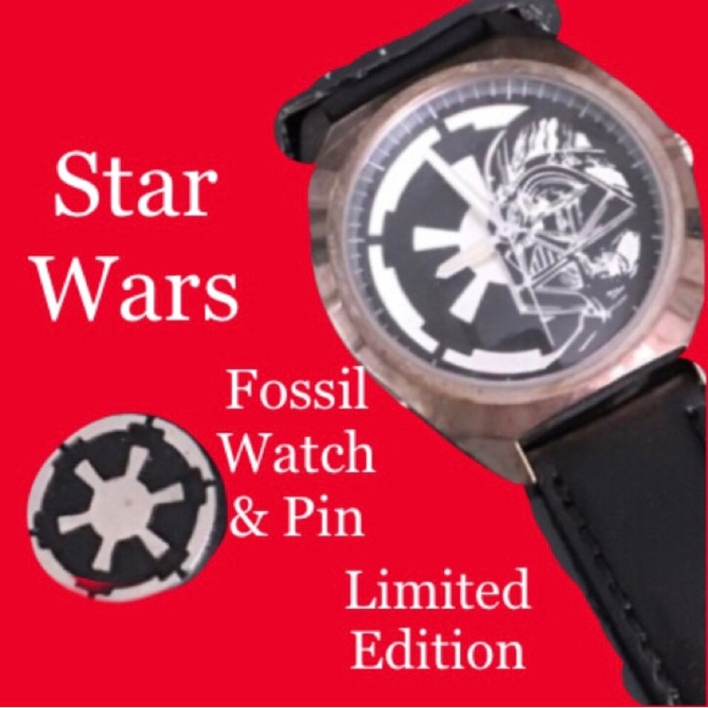 Star Wars watch pin Darth Vader Empire logo limited edition numbered COA Fossil